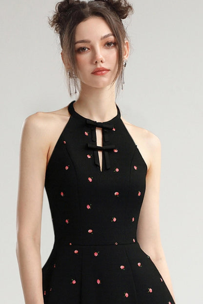 Embroidered A-Line Summer Dress