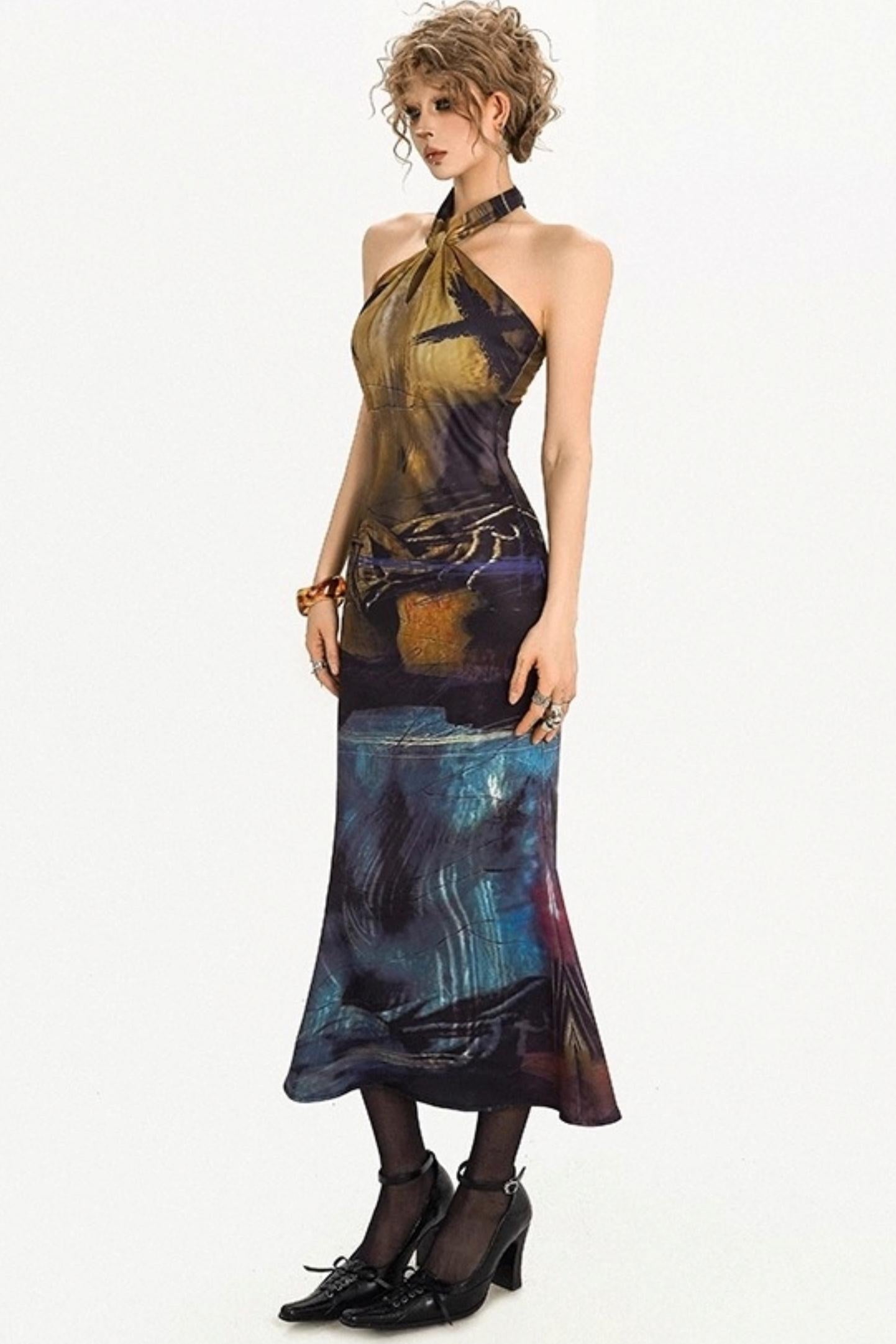 Spice Girl Retro Halterneck Dress