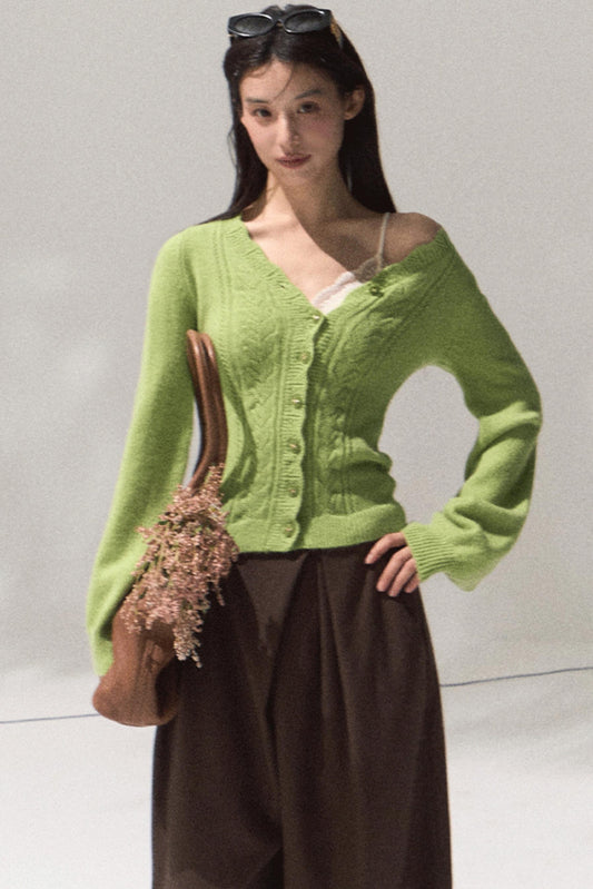 Obscure V-Neck Knitted Cardigan