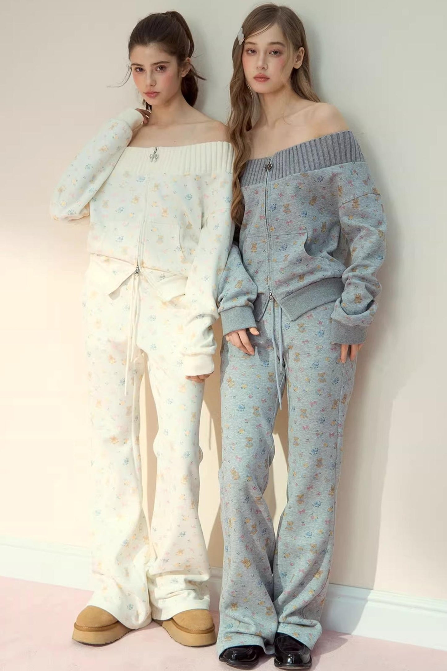 One-Shoulder Sweatshirt Set-Up