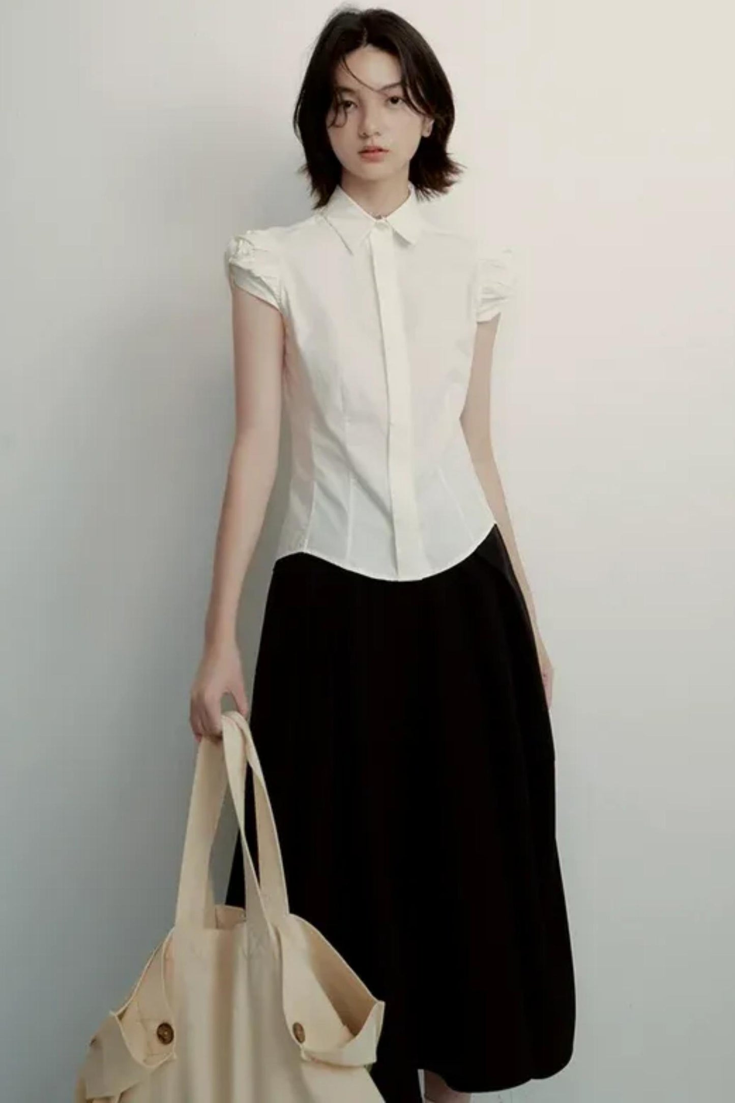 Deconstructed Tencel Cotton Sleeve Shirt