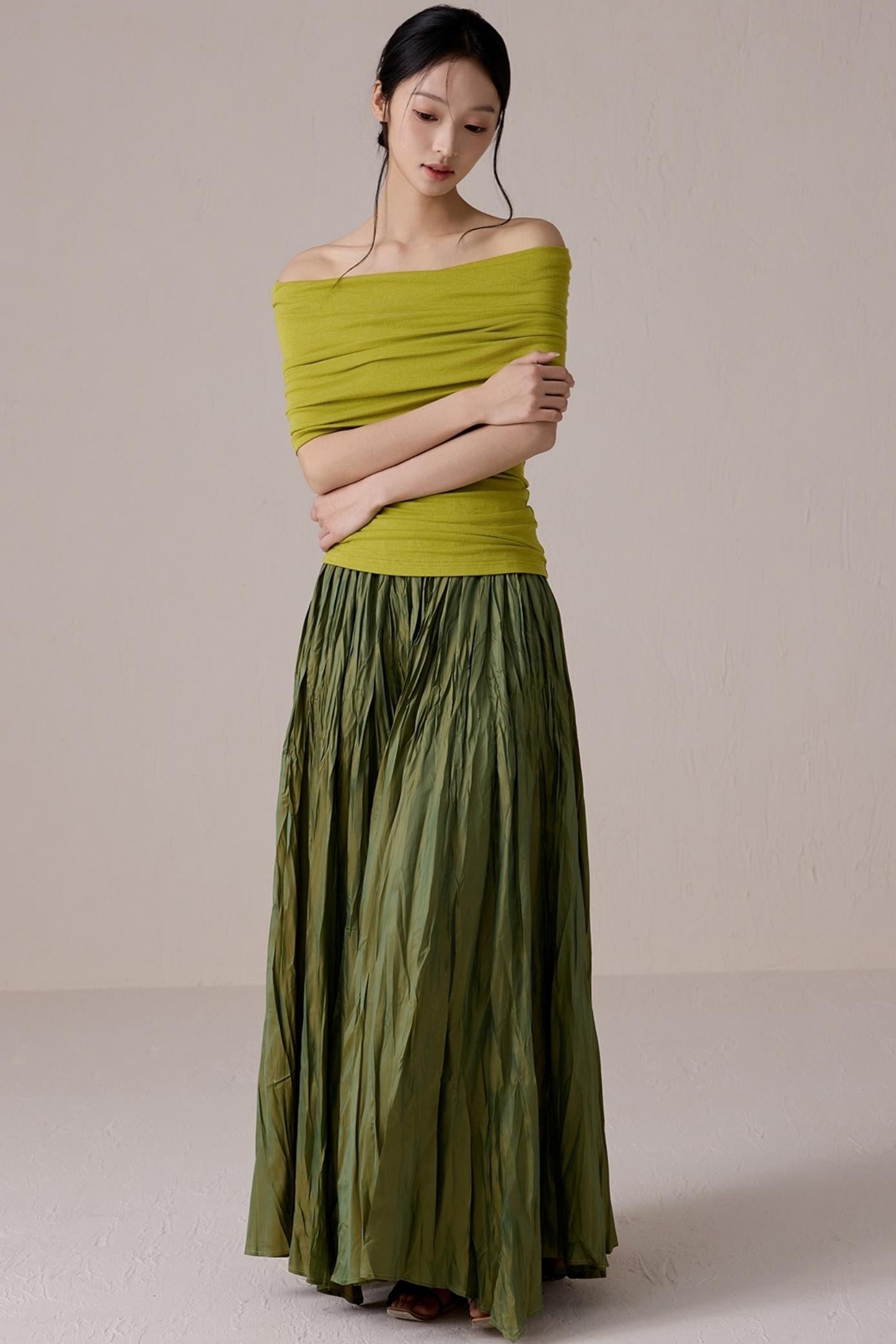 Pleated Fairy Bustier with A-line Swing Skirt