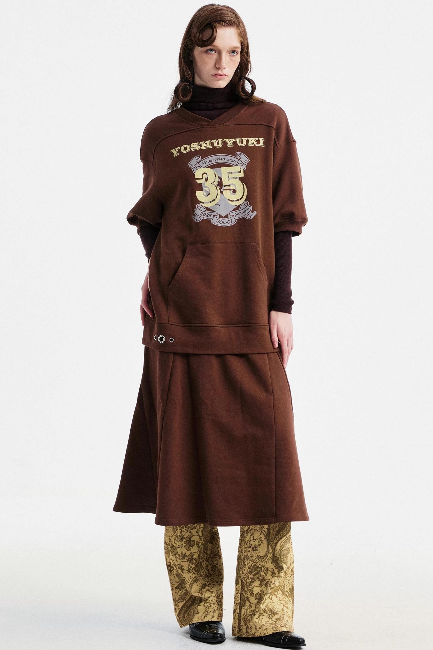 Brown Digital Print Dress