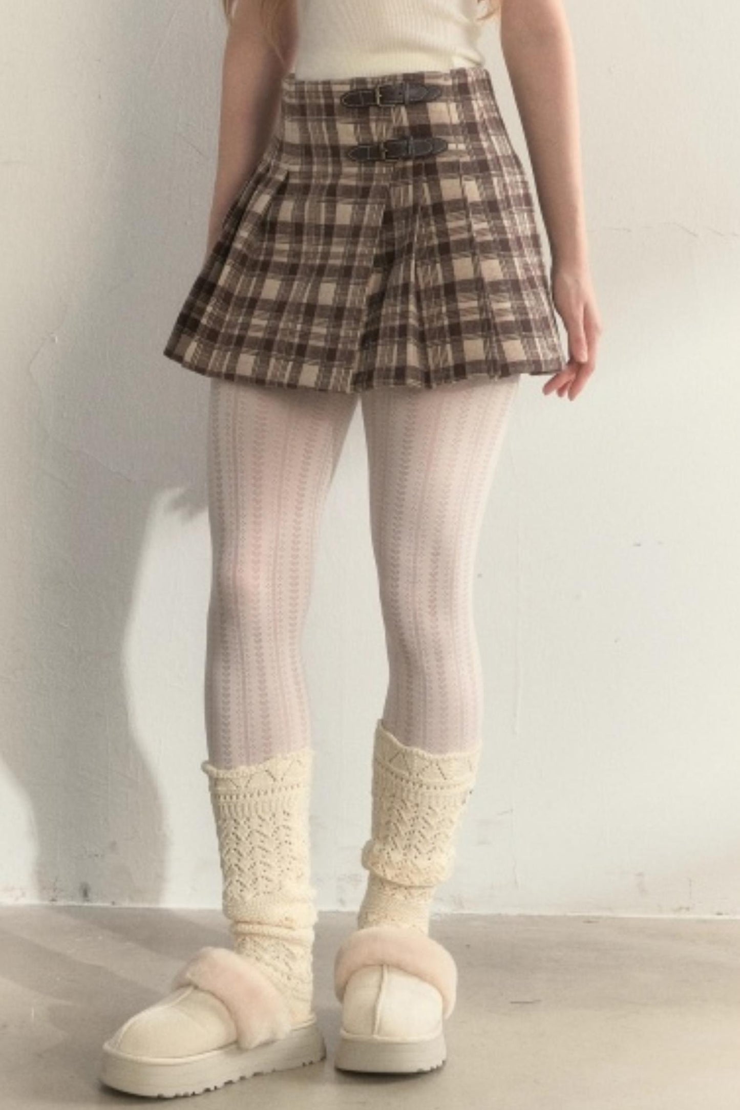 Retro Plaid Pleated Skirt