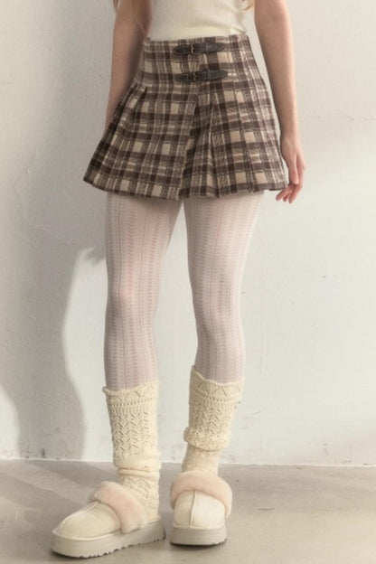 Retro Plaid Pleated Skirt
