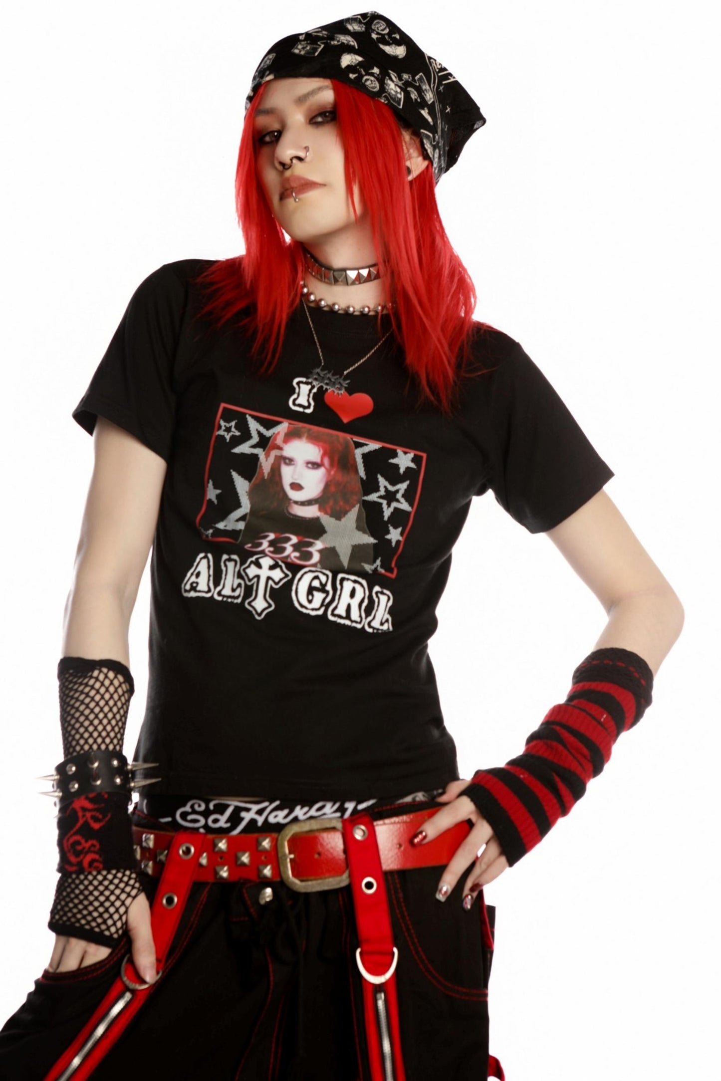 Versatile Gothic Slim Shoulder T-Shirt