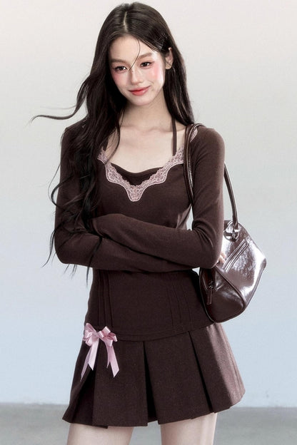 Lace Halterneck Base Layer Top