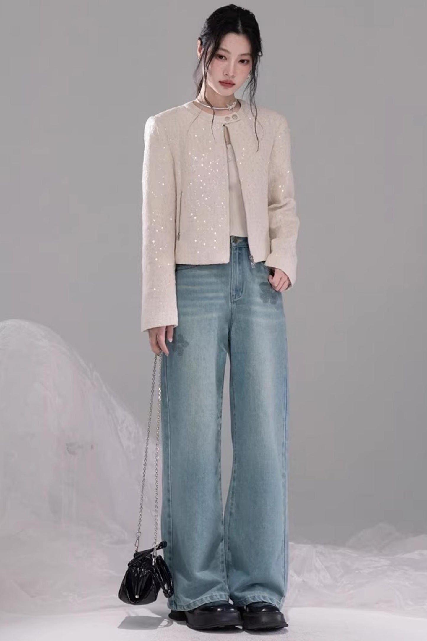 Meersalzblaue Lyocell-Jeans