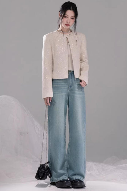 Meersalzblaue Lyocell-Jeans