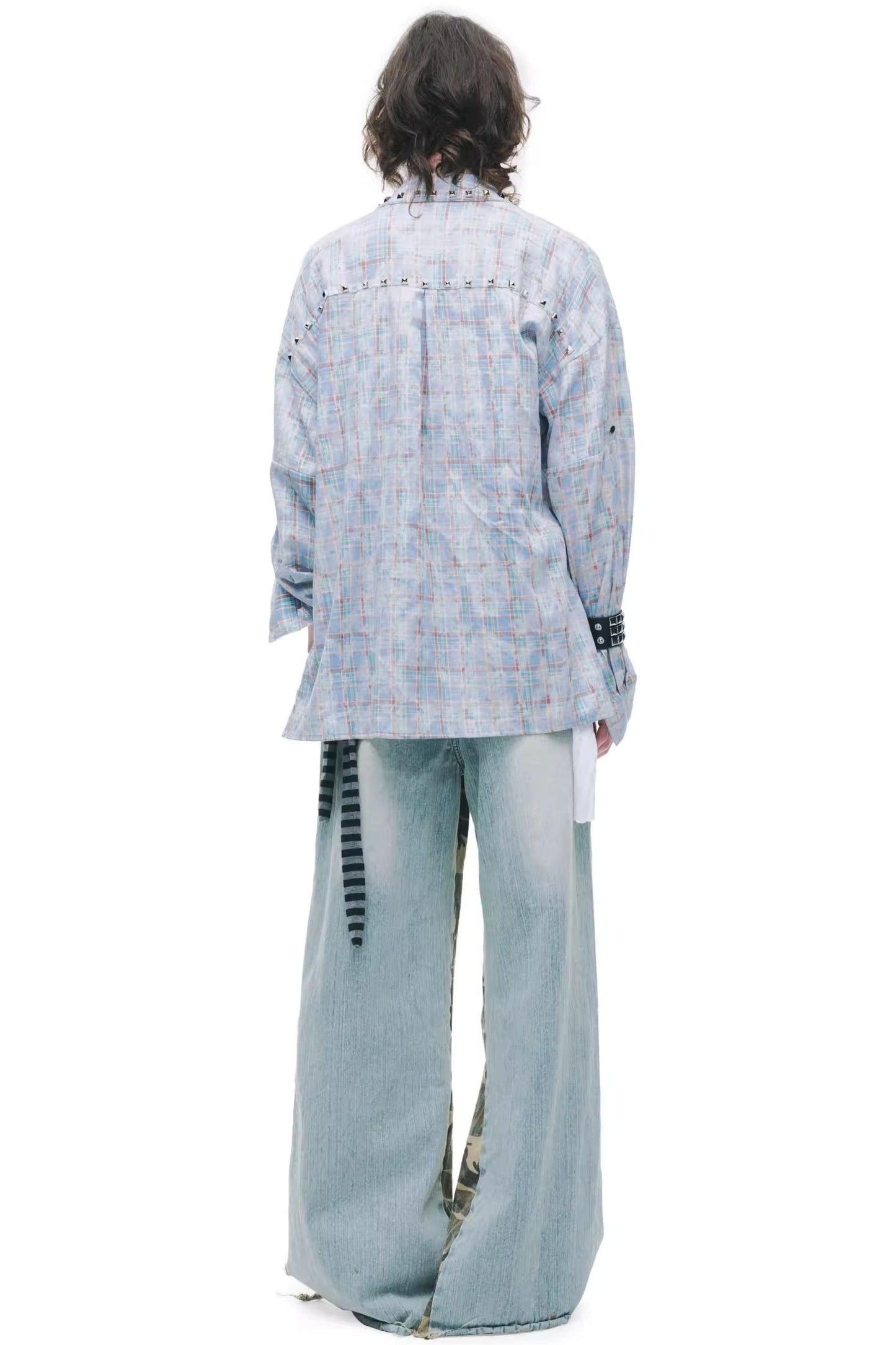 Punk-Grunge-Gebürstetes Hemd