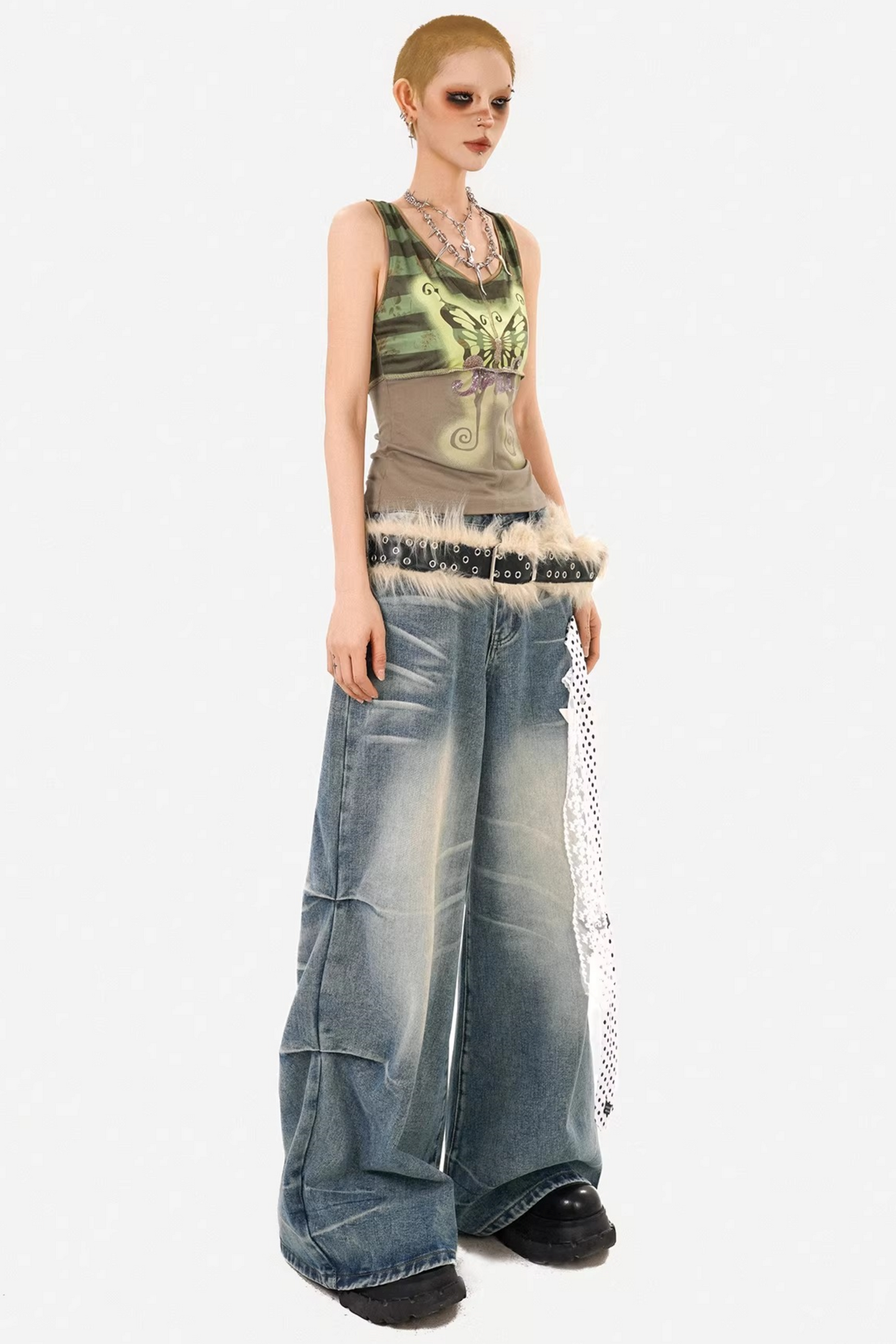 Retro Camouflage Butterfly Tank Top