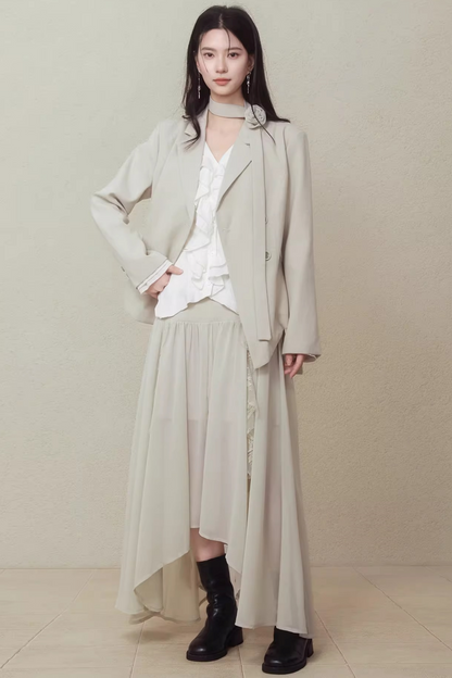 Irregular Hemp Patchwork Skirt