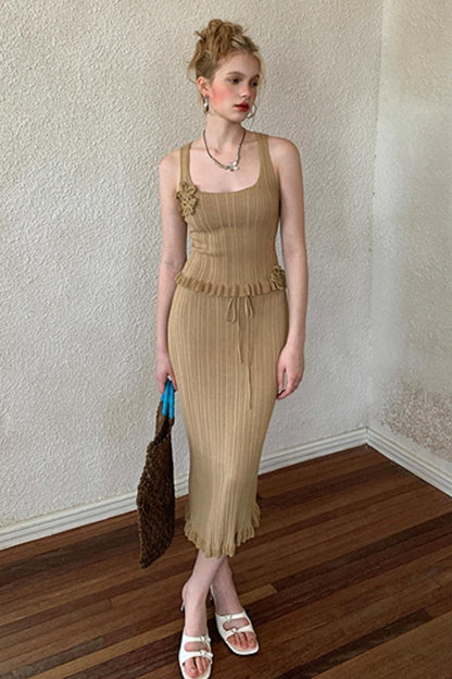 Bali Bloom Slim Earring Top Body Skirt Set-Up