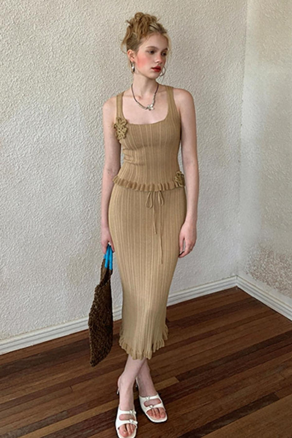 Bali Bloom Slim Earring Top Body Skirt Set-Up