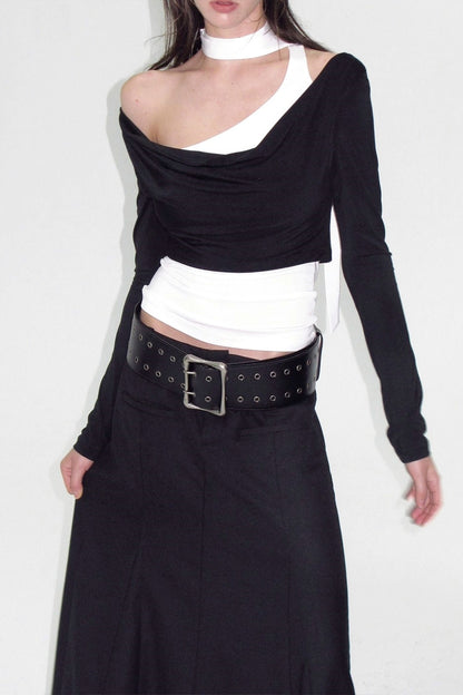 Contrast Patchwork Long Sleeve Top