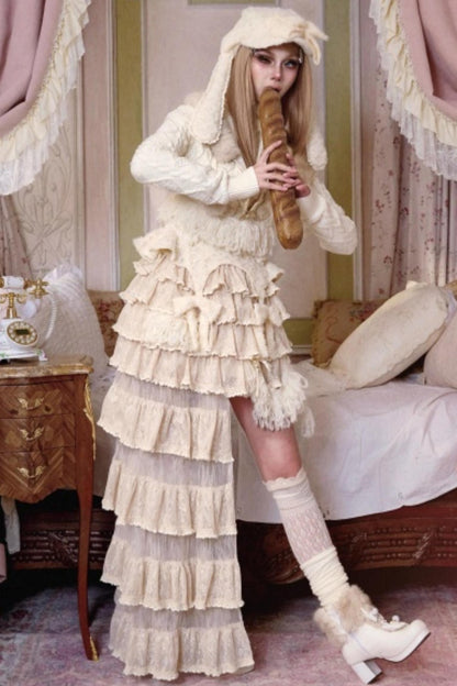 Lace Cake Irregular Multi-Layer Skirt