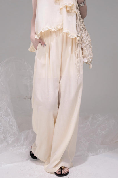 Chill Apricot Ruffle Pants Set-Up
