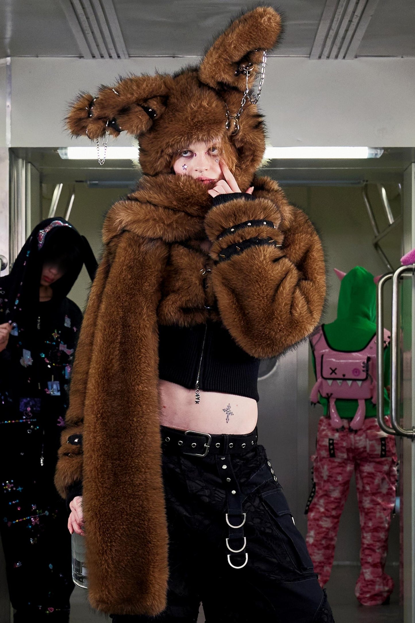 Long-Haired Patchwork Rabbit Hat