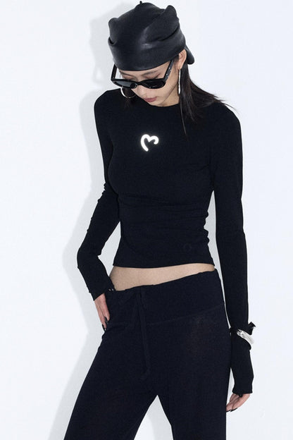 Love Black Base Layer Top