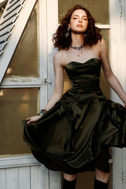 Wanderlust Satin Fit & Flare Dress