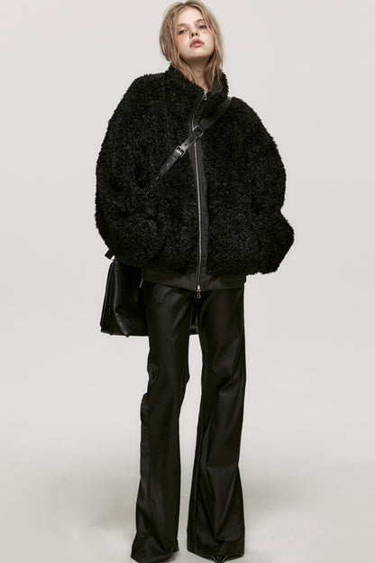 Reversible Wool Fur Jacket