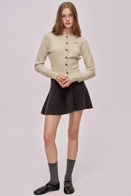 Embroidered Merino Wool Cardigan Top
