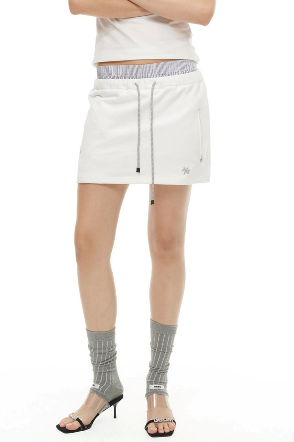 Cotton A-Line Drawstring Skirt