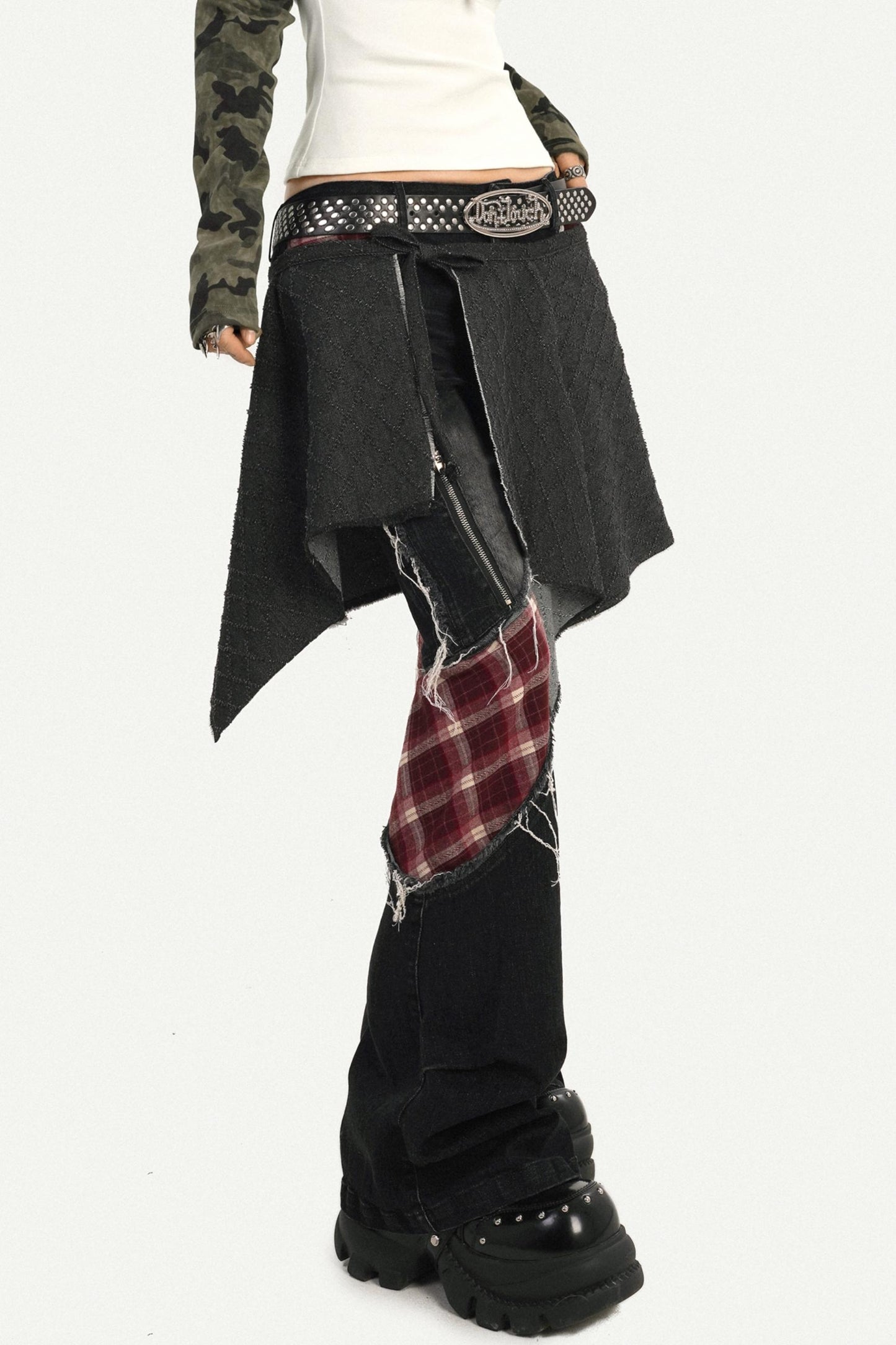 Hot Girl Denim Butt Curtain Skirt