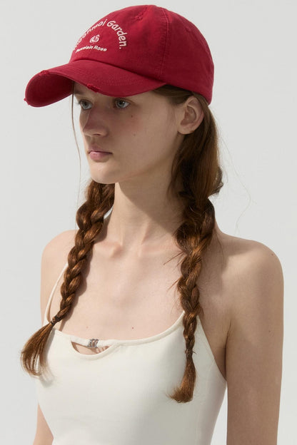 Red Embroidered Baseball Cap