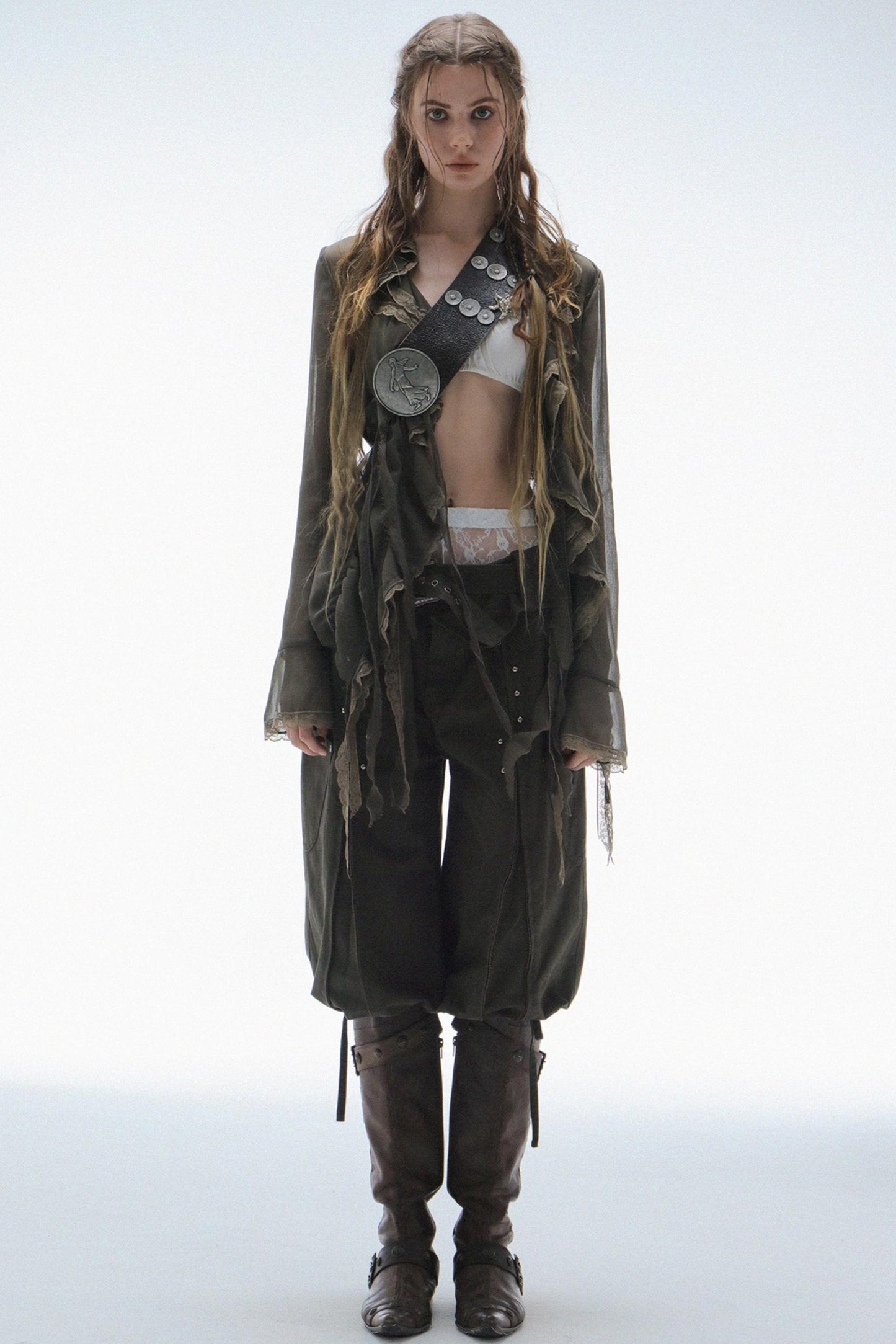 Ruffled Chiffon Yarn Shirt