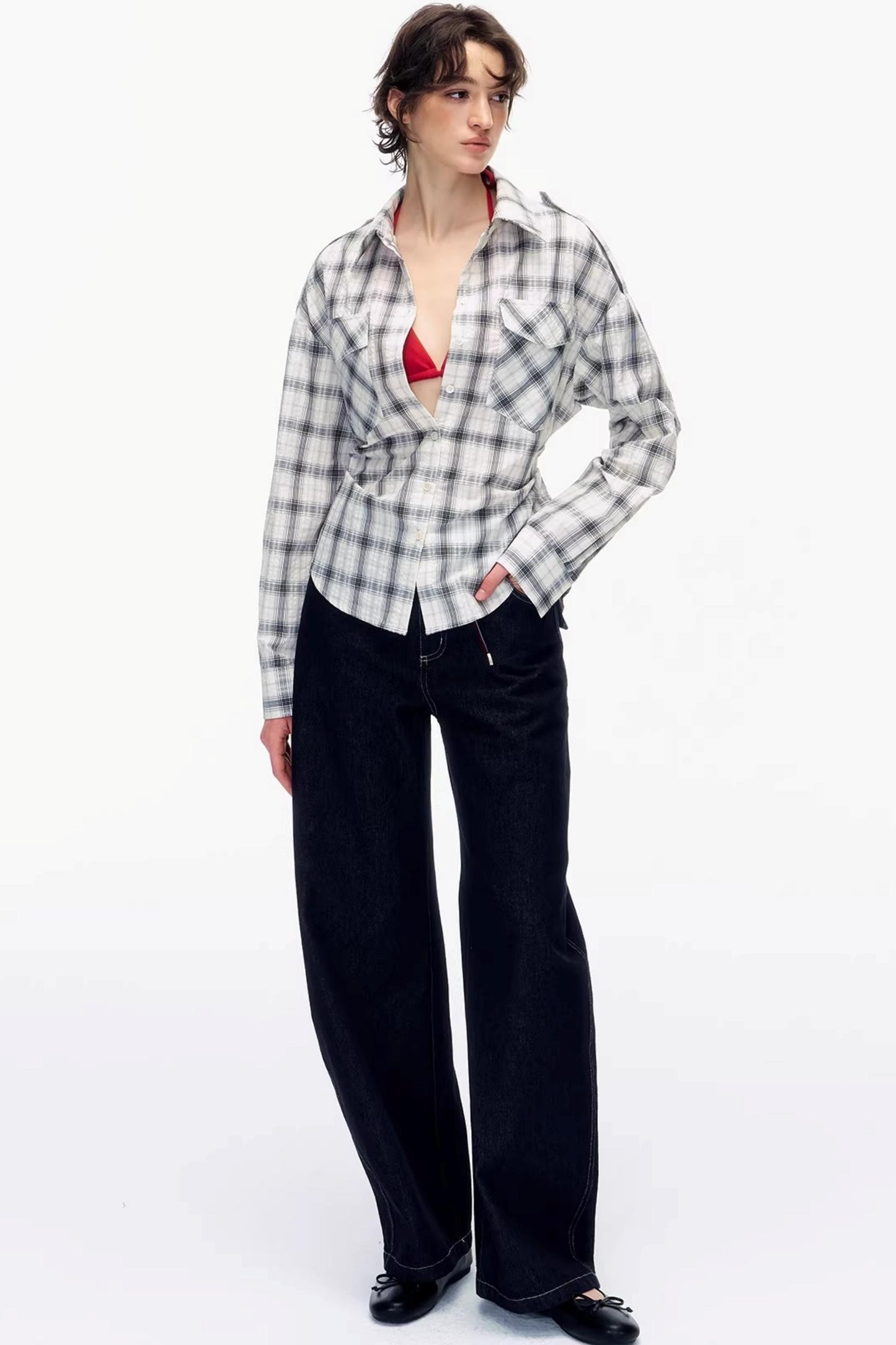 Pose Silhouette Plaid Shirt