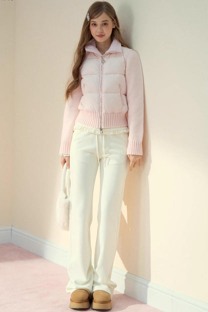Pink Cloud Knitted Patchwork Jacket