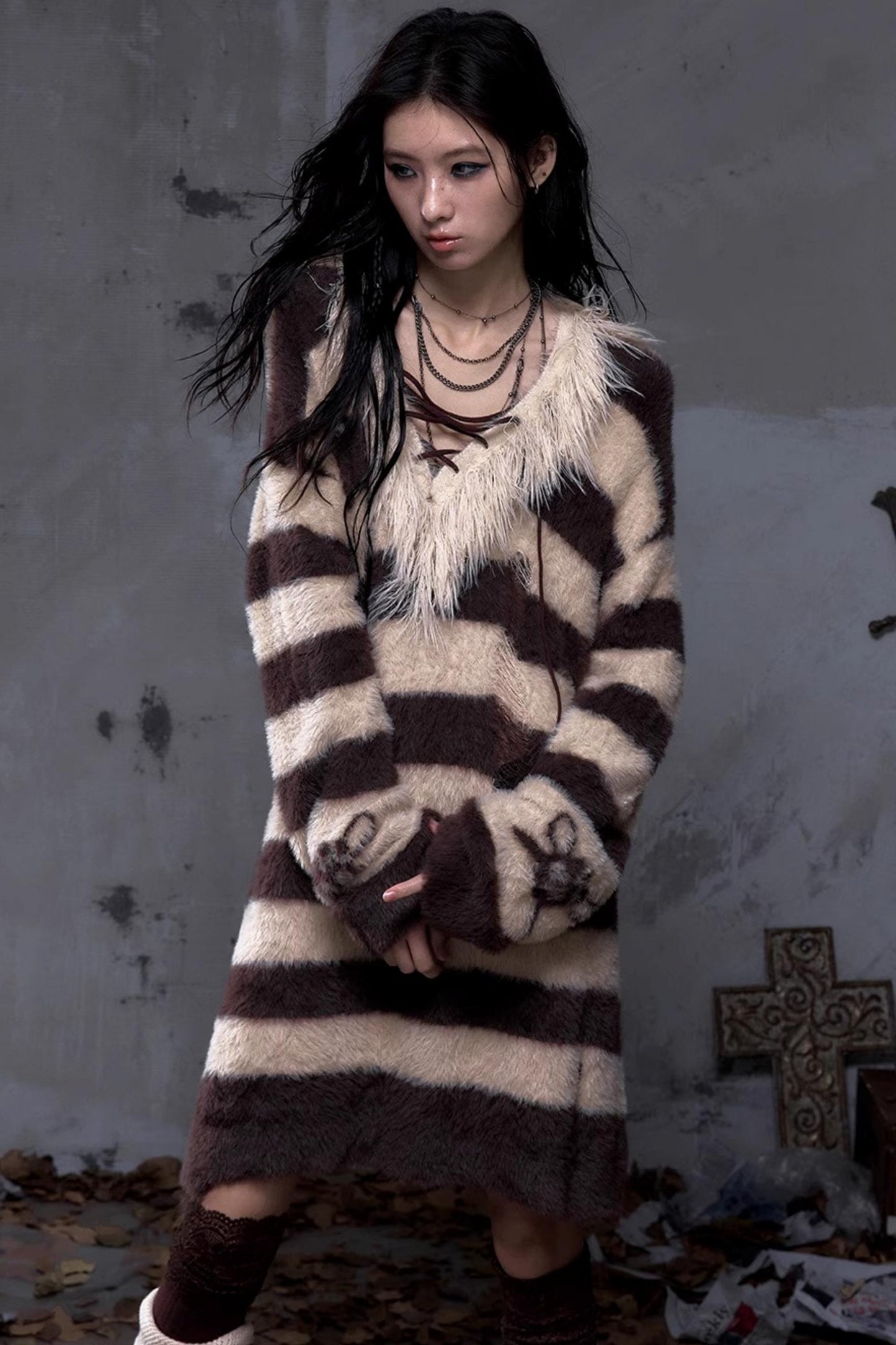 Vintage Street Punk Long Sweater