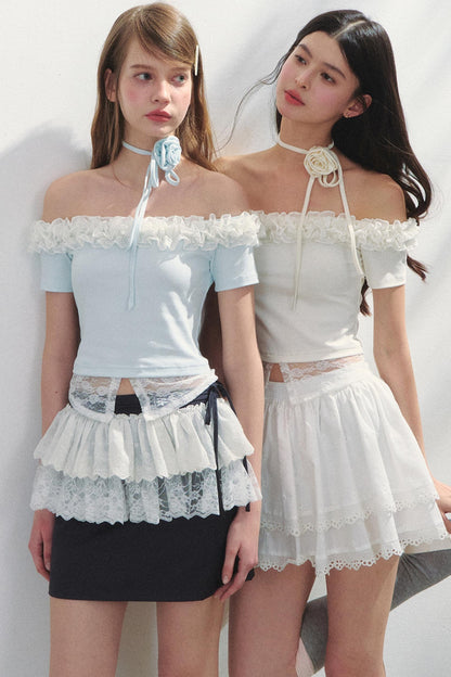 Lace Asymmetrical Top