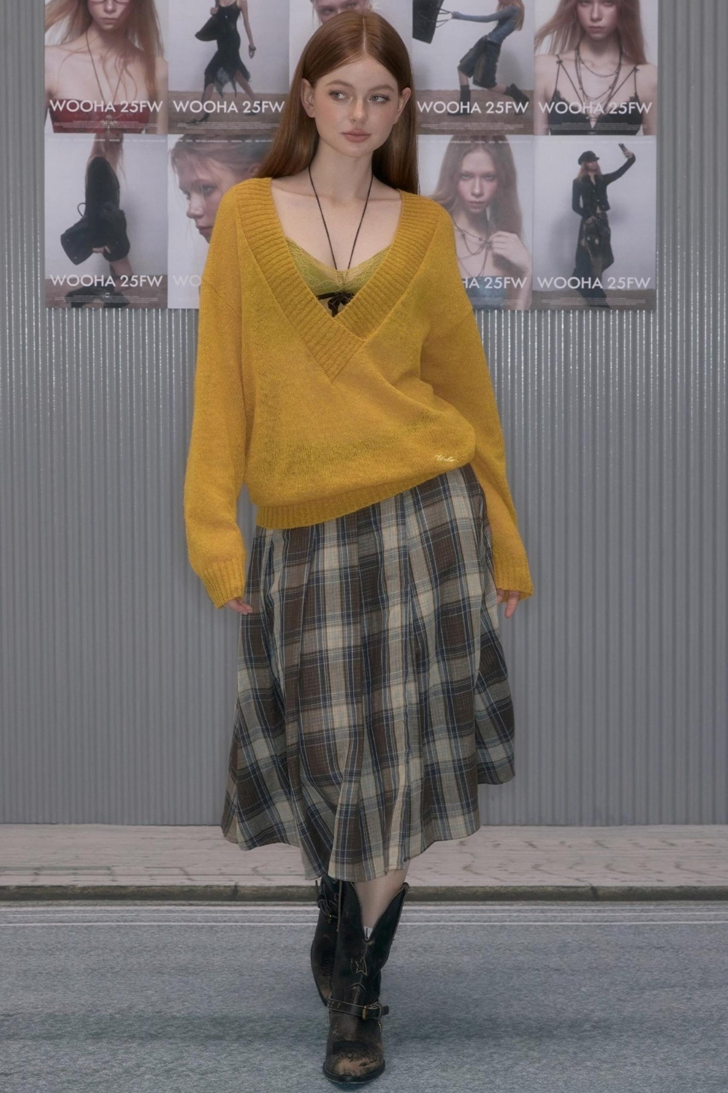 Retro Loose V-Neck Knit Pullover Top