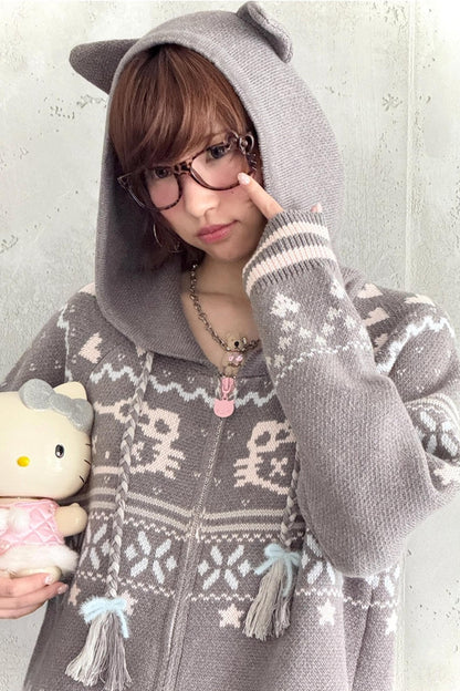 Ghost Ancient Cat Ear Hooded Jacket