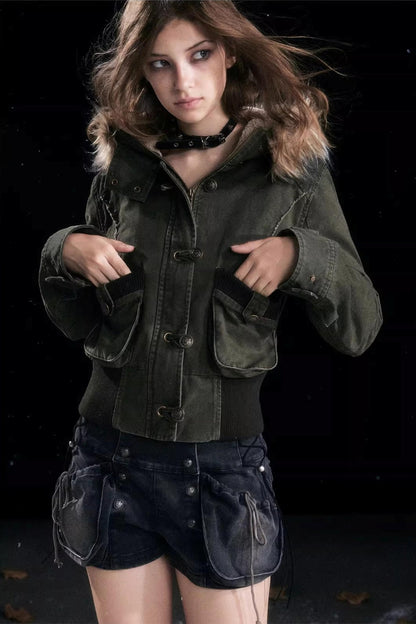 Autumn Flower Bud Denim Shorts