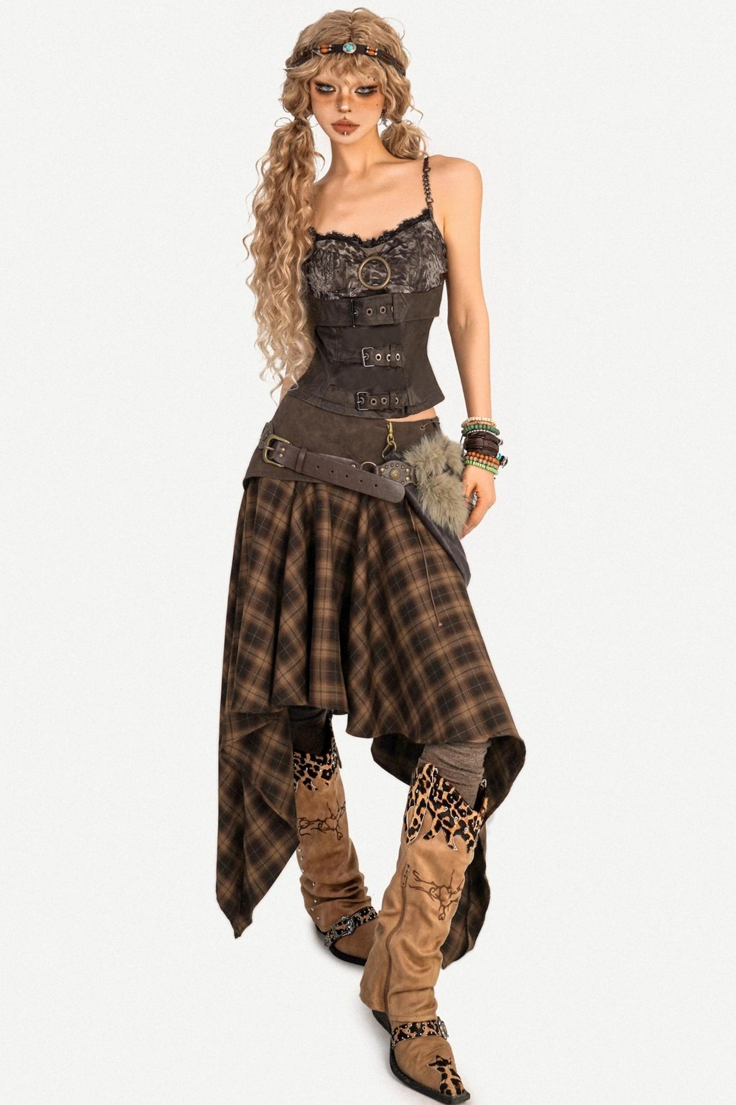 American Retro Plaid Skirt