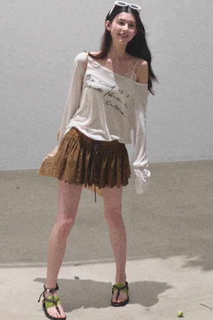 Lime Delight Bohemian Peplum Skirt