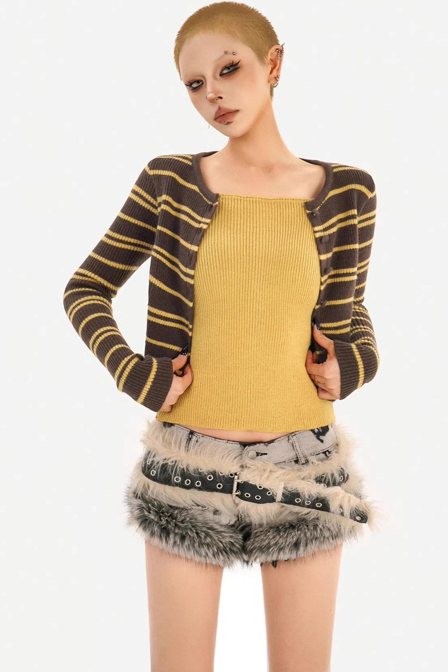 Milky Retro Striped Sweater