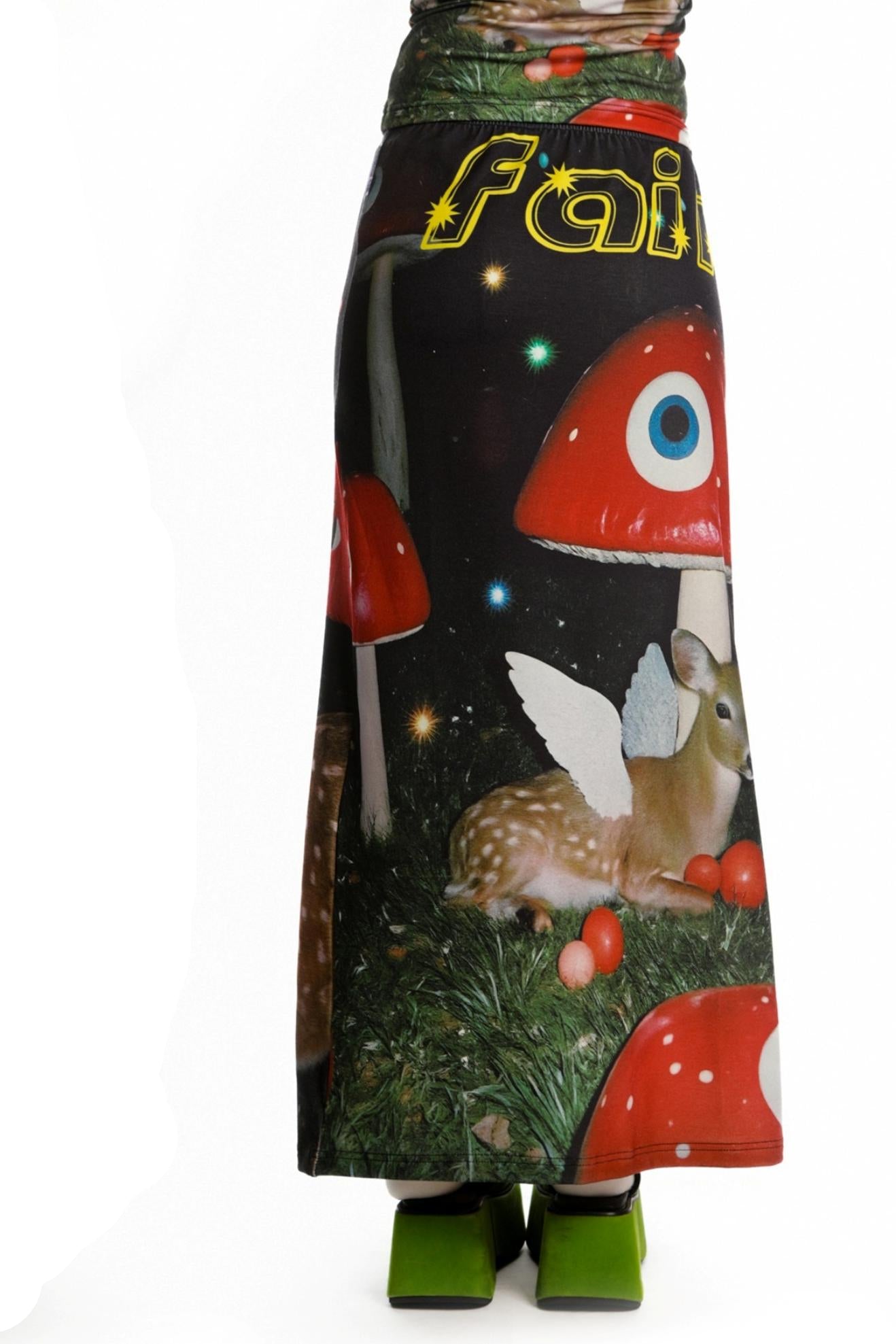 Reversible Print Stretch Casual Maxi Skirt