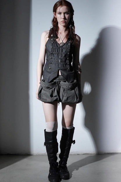 Vintage Rivet A-Line Cargo Shorts