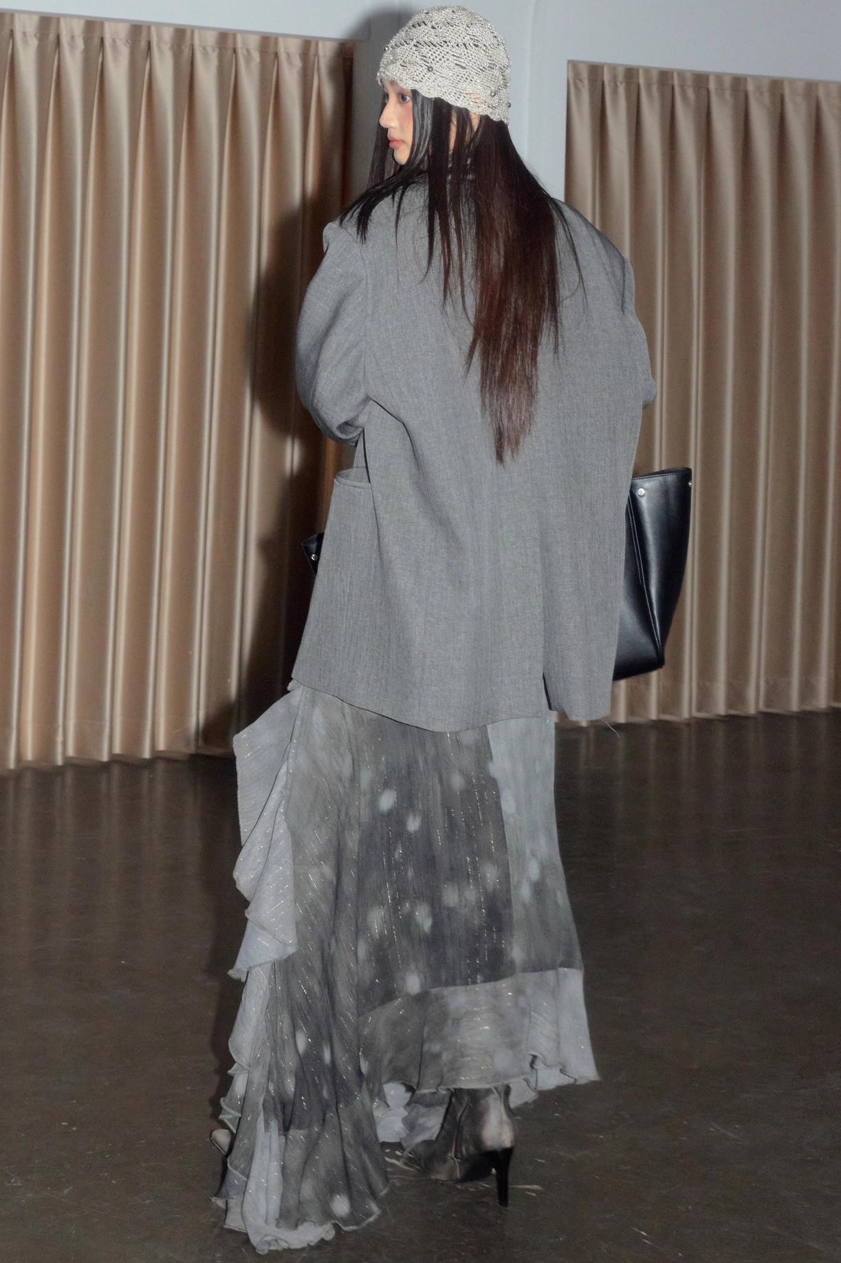 Forest Chiffon Ruffle Skirt