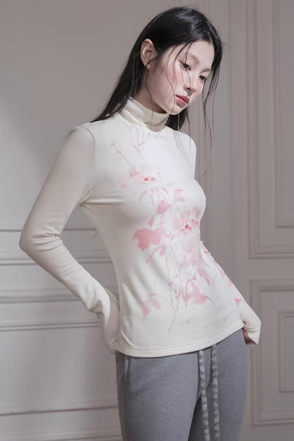 Samt-Kirsch-Aprikosen-Bluse