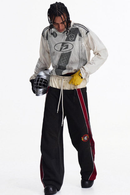 Racing Contrast Wide-Leg Trousers