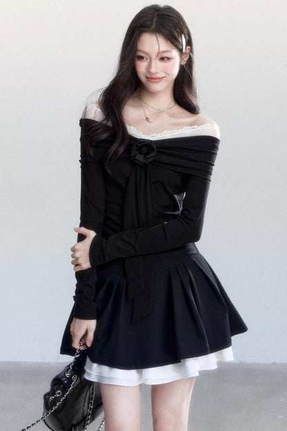 Nocturne Lace Off-Shoulder Top