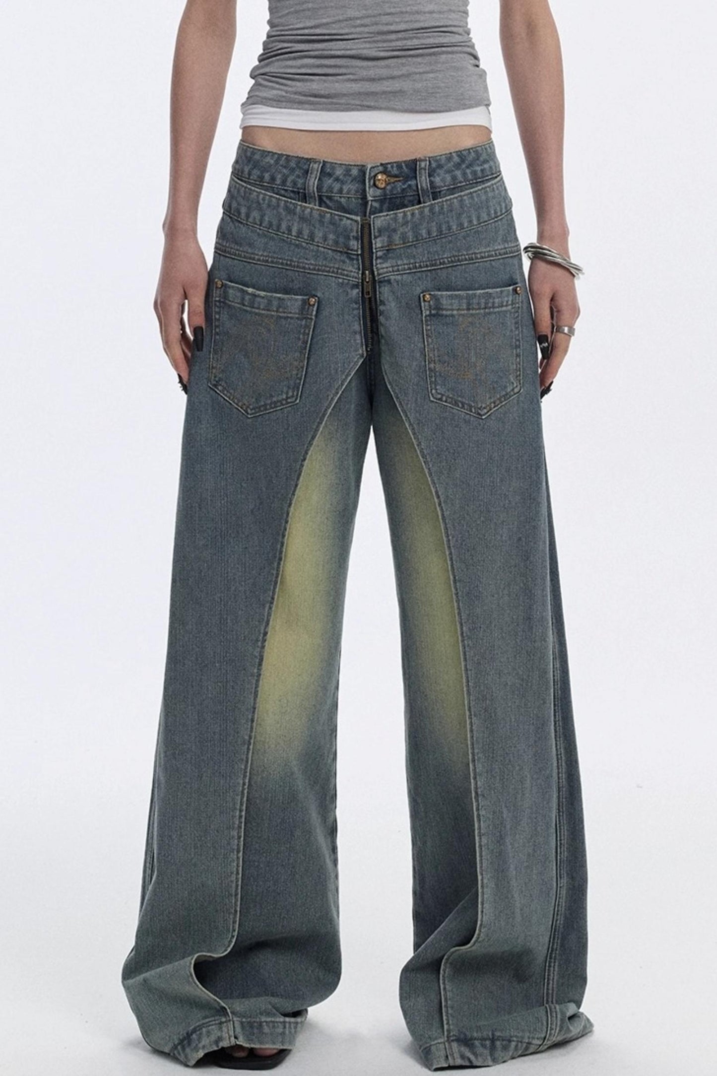 Vintage Blue Wide-Leg Jeans