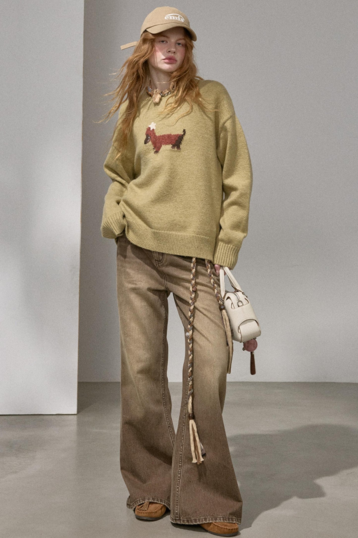 Embroidered Flared Denim Pants