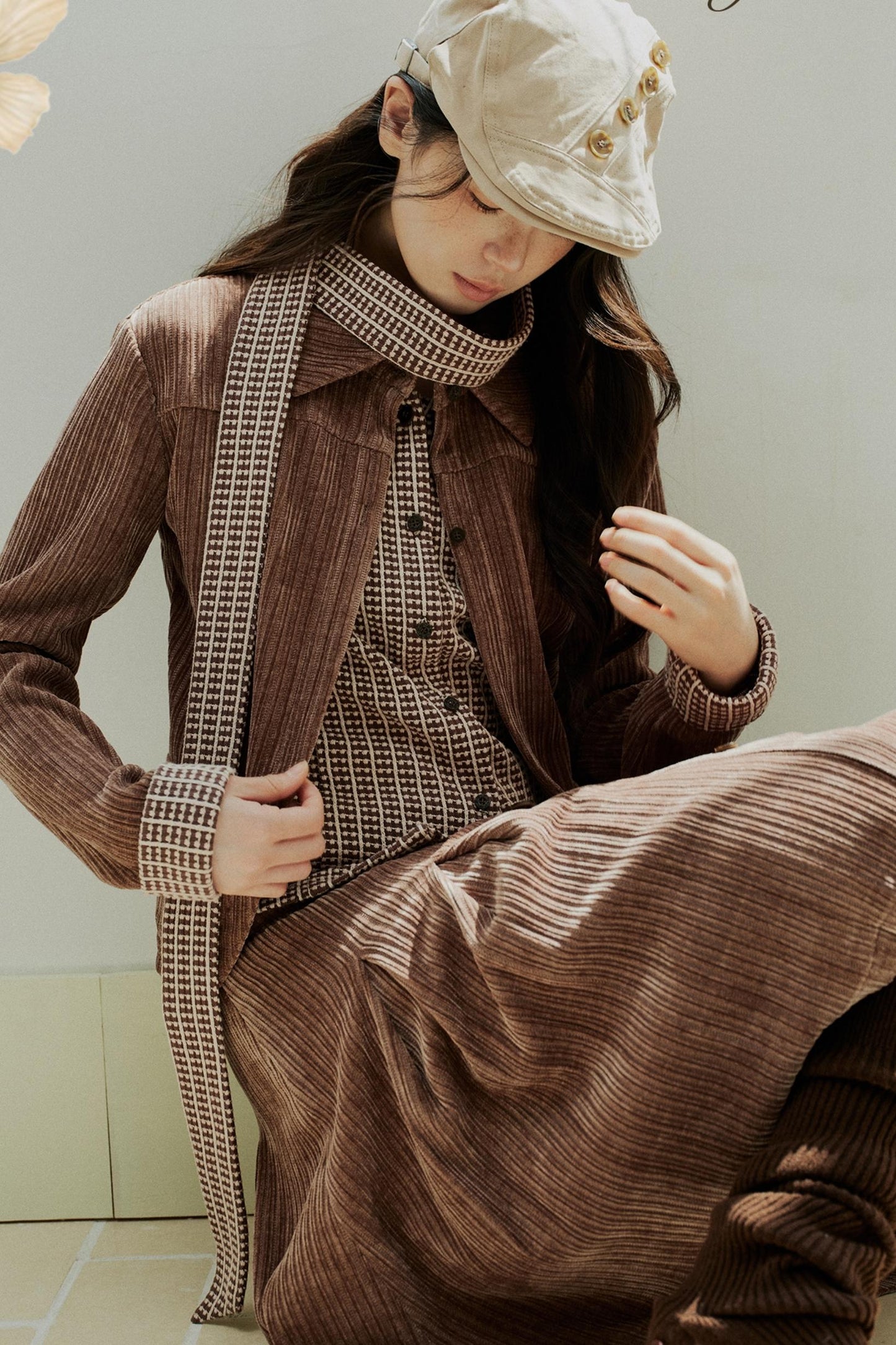 Vintage Fake Two-Piece Knitted Top Set-Up