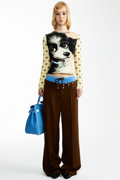 Cotton Puppy Print Base Top